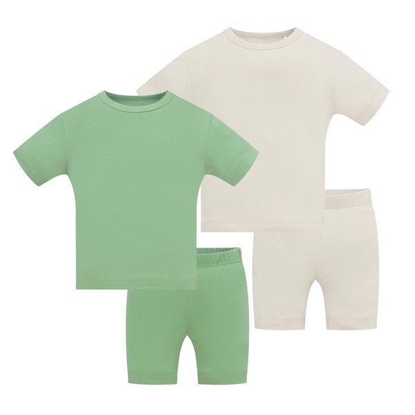 JunNeng Bamboo Viscose Toddler Pajamas,Baby Boy Girl Solid Snug Fit