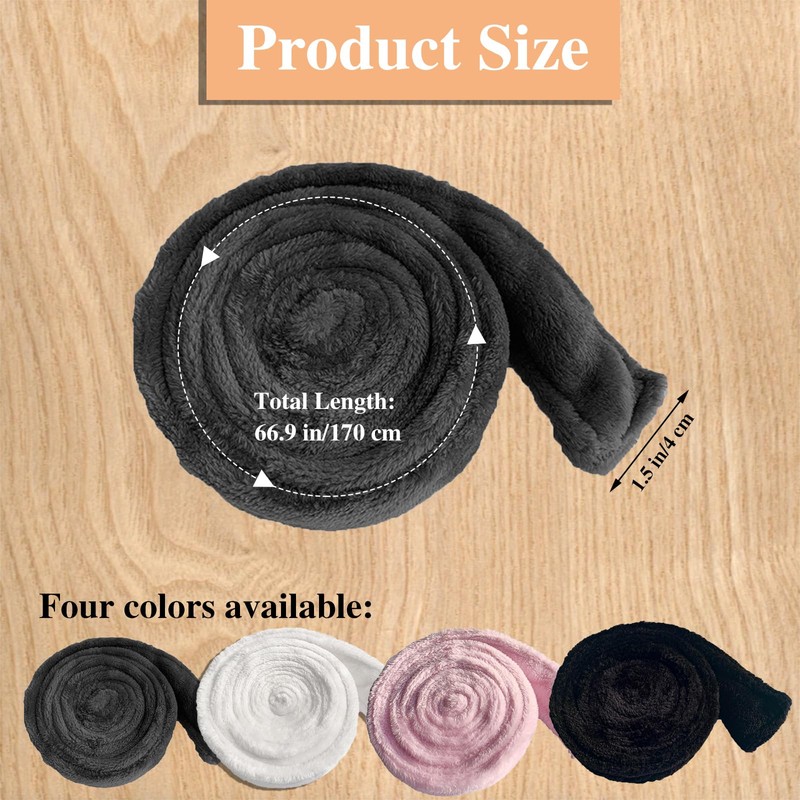 INCAUCA Black Robe Belt Replacement, Thick Flannel Robe Tie, 170