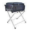 FixtureDisplays Stainless Steel Folding Luggage Rack Black Nylon Webbing Suitcase