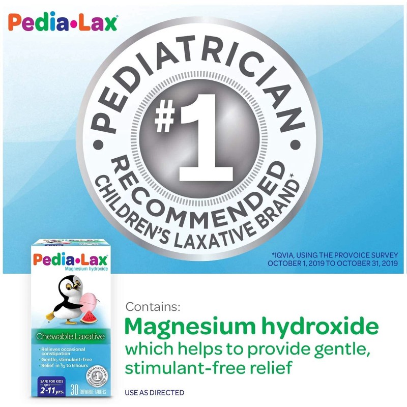 Pedia-Lax Pedia Lax Laxative Chewable Tablets Watermelon Flavor 90 Count