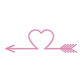 Applicable Pun Arrow Heart Archery - Vinyl Decal for Outdoor Use on Cars, ATV, Boats, Windows and More - Light Pink 4 inch
