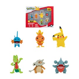 Pokémon Bandai Set of 6 Figures - Wave 4 - Arcko, Dust, Gobus, Griknot, Pikachu, Osselait - JW2685