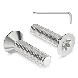 Pack of 20 M4 x 16 mm Countersunk Screws Torx Drive Stainless Steel A2 Screws Full Thread with Torx Key