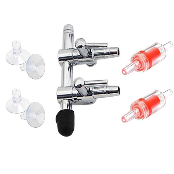 2 Way Aquarium Air Flow Control Lever Valve Splitter Pump