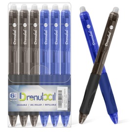 Drenubal 6-Pack Erasable Pen Set, Eraser Gel Pen,Erasable Pens, Ballpoint Pen, Fine 0.7mm Erasable Pen for a smooth writing experience - perfect for school, office and as a gift for kids or friends.