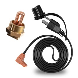 3100003 Engine Block Immersion Heater for Eagle, Jaguar, Jeep, Renault, Kubota, Perkins, Yanmar, 1" NPT Brass Adapter, 120V, 400W, Fast Heating & Durable Copper Core