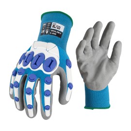 Graloky Safety Work Gloves Men Women, Impact Gloves with TPR Protection, Cut Resistant Gloves with Anti-Slip Nitrile Palm,Touch Screen Mechanic Heavy Duty Glove,Impact Resistant Glove for Construction