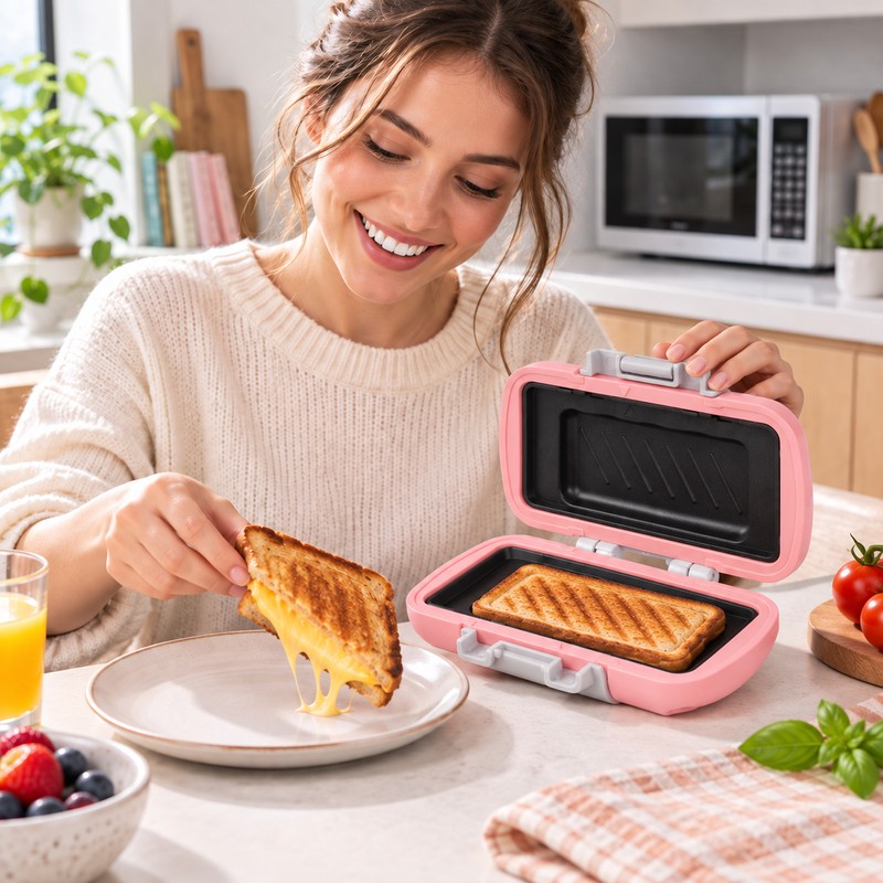 Microwave Sandwich Maker for Quick Meals – Nonstick Double-Sided Press