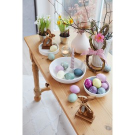 Heitmann Eierfarben Natural colouring set, 3 egg colours powder (yellow, purple, grey blue), sticker sheet made of grass paper