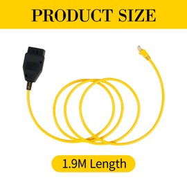 Yunova ENET OBD2 Coding Cable - F/G-Chassis Diagnostic Adapter with ESYS/ISTA Compatibility, Ethernet-to-OBDII Plug & Play for CAN/LIN Protocol Vehicles, 1M Shielded Programming Cable