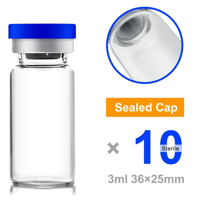 Ehoycq 3ml Sealed Vials with Self Healing Injection Port and