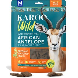 Karoo Wild Trail Bites Oregano Seasoned Treats for Dogs – 8 oz – Soft & Chewy Protein Bites Made with African Antelope – Great for On-The-Go Rewards & Training