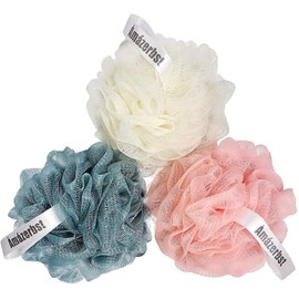 Amazerbst loofah,loofah Sponge for Women and Men,Pack of 6 (Pink White Blue Black Black Black)