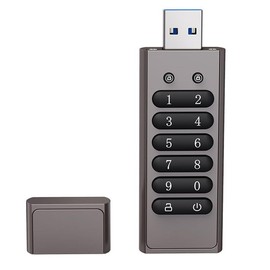 Encrypted USB Drive Secure Flash Drive 64GB AES256-bit USB 3.0 Hardware Password Memory Stick Aluminum Alloy Shell Flash Disk Automatic Lock U Disk (64, GB)