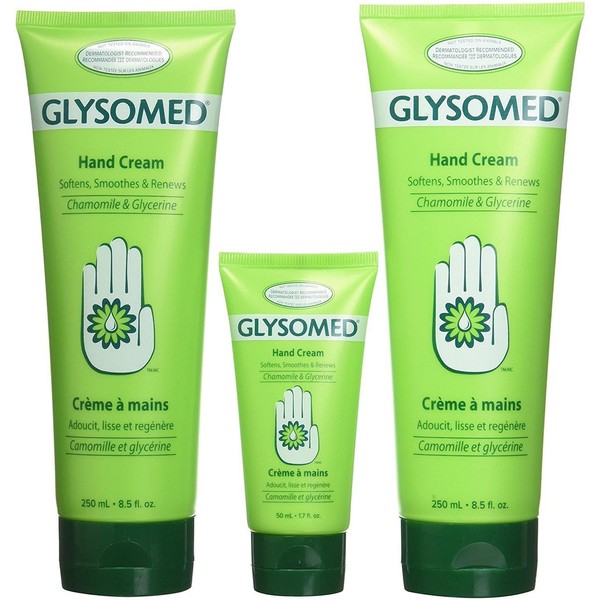 Glysomed Hand Cream Combo Pack 8.5 Fl Oz (2 Count) + 1.7 Fl Oz (1 Count)
