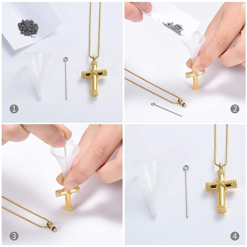 shajwo Cremation Jewelry Cross Urn Ashes Necklace for Women Men
