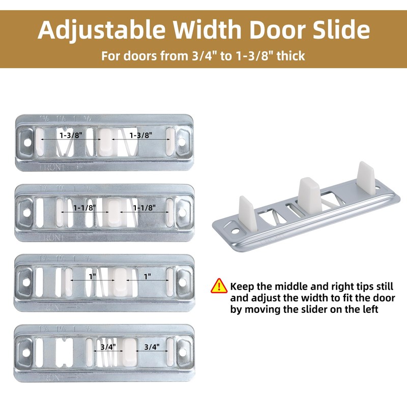 8 Pack Sliding Closet Door Floor Guides, Bypass Bottom Track