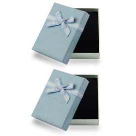 2Pcs Small Gift Boxes, 9x7x3cm Jewellery Gift Box with Lid Ring Earrings Bracelet Necklace Gift Boxes Small Paper Boxes for Gift Present (Blue)