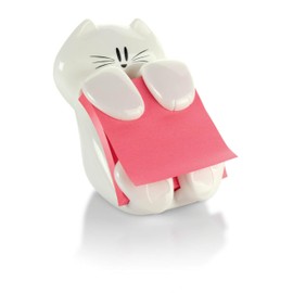 Dispensador de papeles adhesivos para notas de 3 x 3 in con figura de gato. Los colores pueden variar. (CAT-330)., Blanco                             