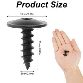 Pack of 80 self-tapping screws, M5 x 16 mm, body screws, self-tapping screws for the mudguard, self-tapping screws, round head screws, black tapping screws, Torx for cars, electronics