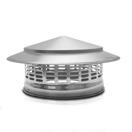LangRay Chimney Caps for Outside, Stainless Steel Chimney Cover with Screen, Round Stove Pipe Cap, Roof Exhaust Vent Cap, Fireplace Roof Vent Cover Rain Caps for Chimney Stovepipe Finial (7.87 inch)