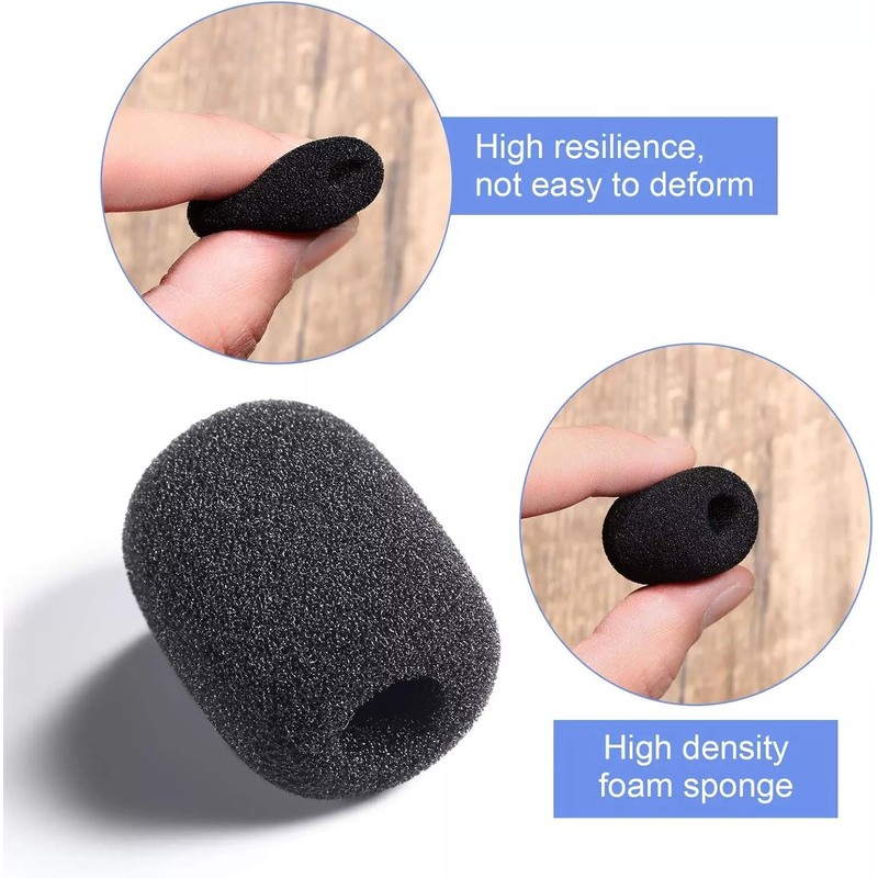 Pluzmecalm 12Pcs Mini Foam Microphone Windscreen, Headset Microphone Windscreen, High