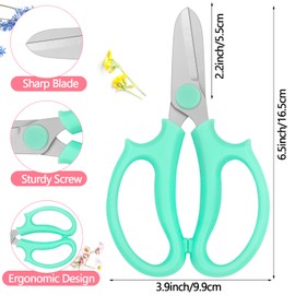 Yihurlm 12 Pcs Flower Scissors, Stainless Steel Floral Shear, Premium Garden Pruning Shears, Sharp Garden Scissors, Flower Shears for Fresh Flowers Gardening (Blue, Green, Pink, Violet)