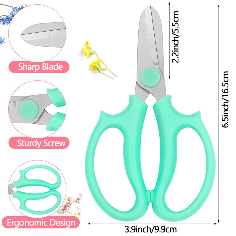 Yihurlm 12 Pcs Flower Scissors, Stainless Steel Floral Shear, Premium