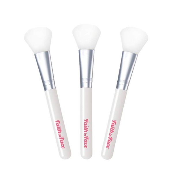 Soft Silicone Face Brush 3pcs (White), Hairless Applicator for Mud, Clay, and Charcoal Modeling Mask