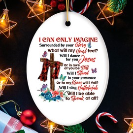 Religious Themed Christmas Ornaments, Nativity and Jesus Christ Decorations (Sentimental Heart Warming Jesus Quote Ornament, Christian Gift)