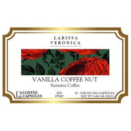 Vanilla Coffee Nut Sumatra Coffee (Single Serve K-Cup Pods) (Gourmet, Naturally Flavored, Whole Coffee Beans) (12 pods, ZIN: 577037)