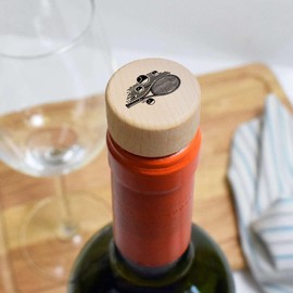 19mm 'Tennis Racket & Balls' Wooden Bottle Stopper/Cork (BS00029014)