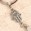 Myga Hamsa & Clear Quartz Keychain - Handmade Finely Crafted