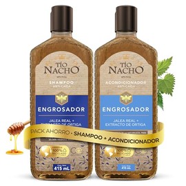 Tío Nacho Engrosador Dúo Pack Shampoo + Acondicionador. Contiene 2 botellas de 415ml.