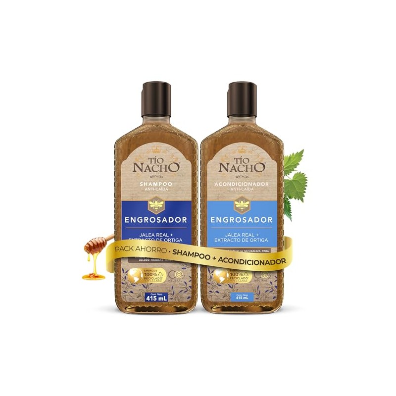 Tío Nacho Engrosador Dúo Pack Shampoo + Acondicionador. Contiene 2