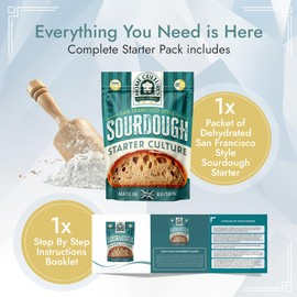 Home Cultures San Francisco Style Sourdough Starter for Sourdough Bread - All Natural Ingredients, Includes Sourdough Starter & Instruction Booklet - Vegan & Non-GMO by Home Cultures