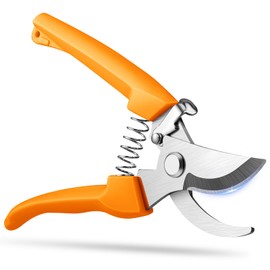 Gardening Shears High Strength Steel Sharp, Ergonomic Handle Pruning Shears for Gardening, Lightweight Garden Scissors for Women, 1-inch Cut Capacity Rust Resistant for Plants Bonsai (Orange)