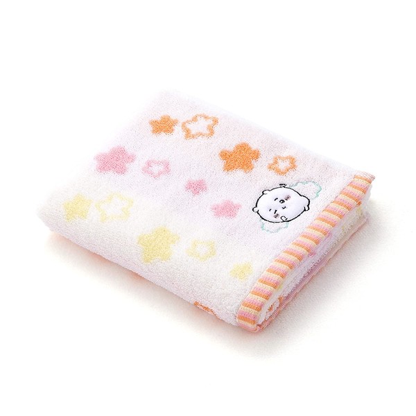 Chiikawa Popstar Face Towel, Orange, Pile, Cute, 41-1102130, Approx. 13.4