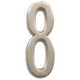 Distinctions by Hillman 843288 4-Inch Die Cast Self-Adhesive House Address, Brushed Nickel, Number 8