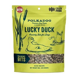 Polkadog Lucky Duck Dog Training Treats – All-Natural Bits, Pet Treats for Kittens, Puppies – Bite-Sized, Crunchy Snack for Dogs, Cats – Grain Free – 8 oz.