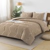 Andency Taupe Comforter Set King Size, Boho Soft Warm Tufted