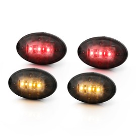 KEEKPO - For 1999-2010 Ford F350 F450 F550 Pickup Dually Bed Model Smoked Lens Red & Amber Fender Marker Light 4-Piece