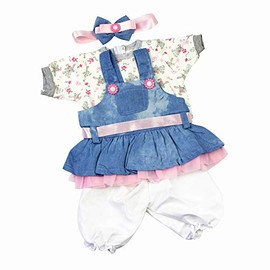 Reborn Baby Dolls Clothes Denim Dress Suit for 20- 22 inch Reborn Doll Girl Baby Clothing Baby Sets Reborn Dolls Matching Clothing 4 pcs Set
