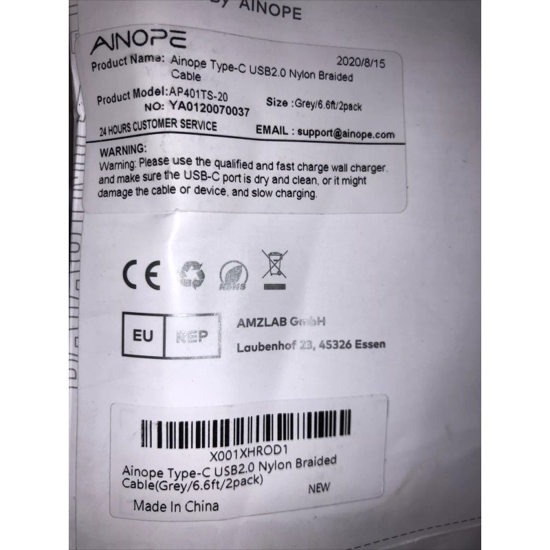 Ainope Type-c 2.0 Usb Ainope Braided Nylon Cable Gray 2
