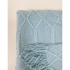 Fennco Styles Irregular Rhombus Diamond Knit Fringe Throw Blanket 50"