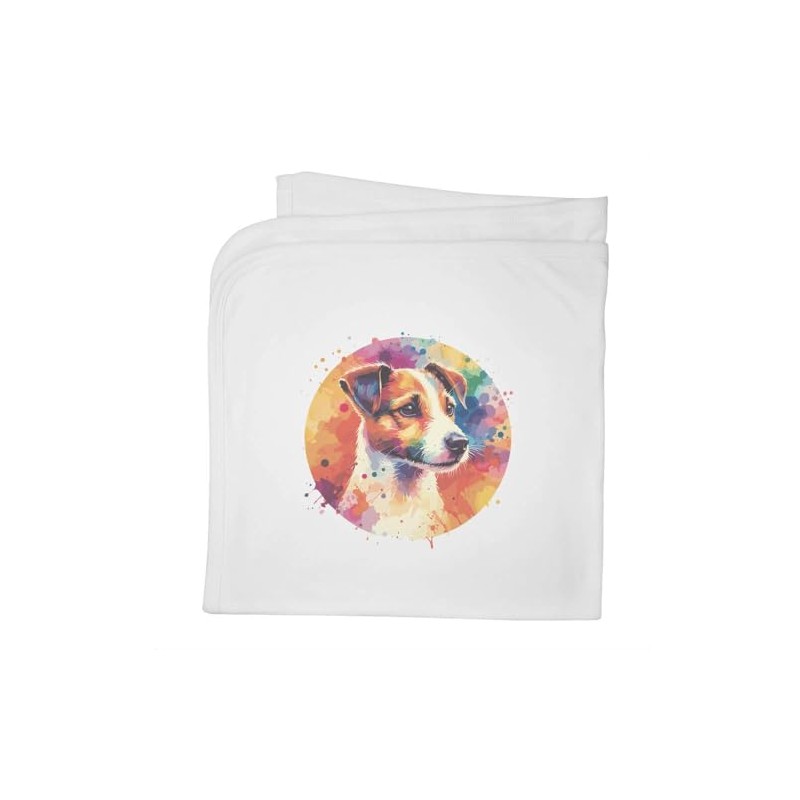 Azeeda 'Jack Russell Terrier' Cotton Baby Blanket/Shawl (BY00035856)