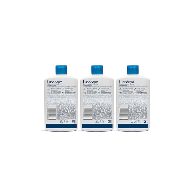 Lubriderm Crema Corporal Humectacion Diaria 400ml - Paquete de 3