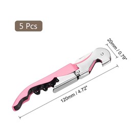 Waiter Corkscrew, Corkscrew Wine Opener Stainless Steel, Wine Bottle Opener Wine Key for Restaurant Waiters Bartenders Sommelier (Pink/5PCS)