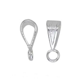 Beadalon Bail, 10 Beadalon Silver Plated Brass 10mm Textured Fancy Pendant Slide On Bails