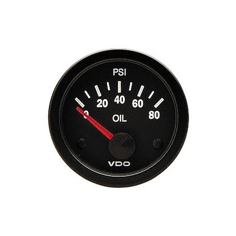 VDO 350104 Vision Style Electrical Oil Pressure Gauge 2 1/16"